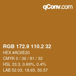 Color code: RGB 172.9 110.2 32 | qconv.com