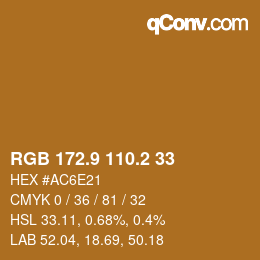 Color code: RGB 172.9 110.2 33 | qconv.com