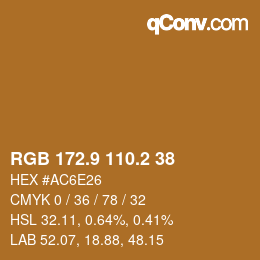 Color code: RGB 172.9 110.2 38 | qconv.com