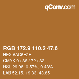 カラーコード: RGB 172.9 110.2 47.6 | qconv.com