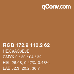 Color code: RGB 172.9 110.2 62 | qconv.com