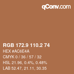 Color code: RGB 172.9 110.2 74 | qconv.com