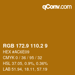 Color code: RGB 172.9 110.2 9 | qconv.com