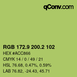 カラーコード: RGB 172.9 200.2 102 | qconv.com