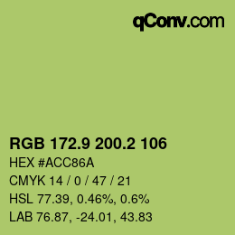 カラーコード: RGB 172.9 200.2 106 | qconv.com