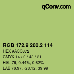 カラーコード: RGB 172.9 200.2 114 | qconv.com