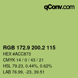 カラーコード: RGB 172.9 200.2 115 | qconv.com