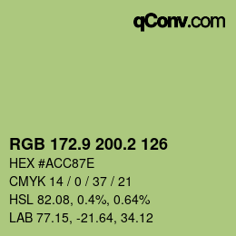 カラーコード: RGB 172.9 200.2 126 | qconv.com