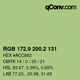 カラーコード: RGB 172.9 200.2 131 | qconv.com