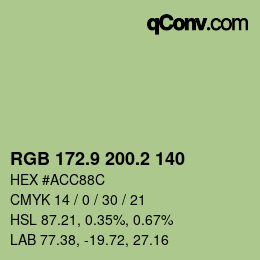 カラーコード: RGB 172.9 200.2 140 | qconv.com