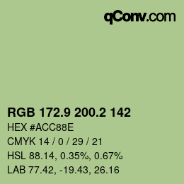 Color code: RGB 172.9 200.2 142 | qconv.com