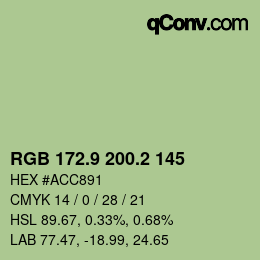 カラーコード: RGB 172.9 200.2 145 | qconv.com
