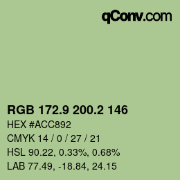カラーコード: RGB 172.9 200.2 146 | qconv.com