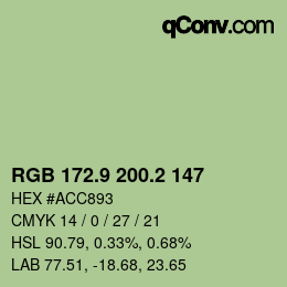 Color code: RGB 172.9 200.2 147 | qconv.com