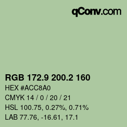 カラーコード: RGB 172.9 200.2 160 | qconv.com
