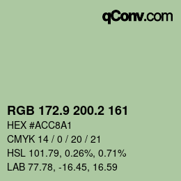 カラーコード: RGB 172.9 200.2 161 | qconv.com