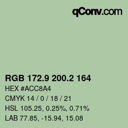 Color code: RGB 172.9 200.2 164 | qconv.com