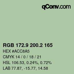 カラーコード: RGB 172.9 200.2 165 | qconv.com