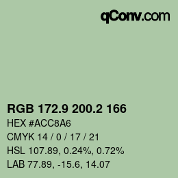 Color code: RGB 172.9 200.2 166 | qconv.com