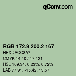 Color code: RGB 172.9 200.2 167 | qconv.com