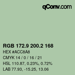 Color code: RGB 172.9 200.2 168 | qconv.com
