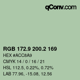 Color code: RGB 172.9 200.2 169 | qconv.com