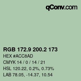 Color code: RGB 172.9 200.2 173 | qconv.com