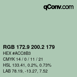 カラーコード: RGB 172.9 200.2 179 | qconv.com