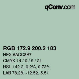 Color code: RGB 172.9 200.2 183 | qconv.com