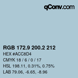 Color code: RGB 172.9 200.2 212 | qconv.com