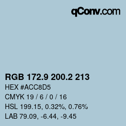 Color code: RGB 172.9 200.2 213 | qconv.com
