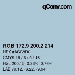 カラーコード: RGB 172.9 200.2 214 | qconv.com