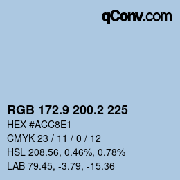 Color code: RGB 172.9 200.2 225 | qconv.com