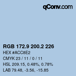カラーコード: RGB 172.9 200.2 226 | qconv.com