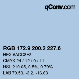 カラーコード: RGB 172.9 200.2 227.6 | qconv.com