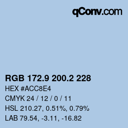 Color code: RGB 172.9 200.2 228 | qconv.com