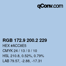 Color code: RGB 172.9 200.2 229 | qconv.com