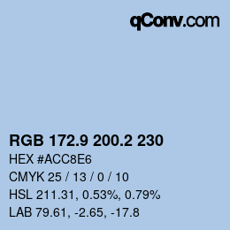 カラーコード: RGB 172.9 200.2 230 | qconv.com