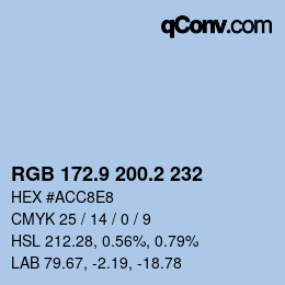 Color code: RGB 172.9 200.2 232 | qconv.com