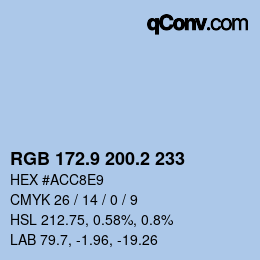 カラーコード: RGB 172.9 200.2 233 | qconv.com