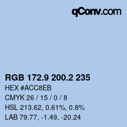 Color code: RGB 172.9 200.2 235 | qconv.com
