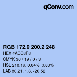 カラーコード: RGB 172.9 200.2 248 | qconv.com