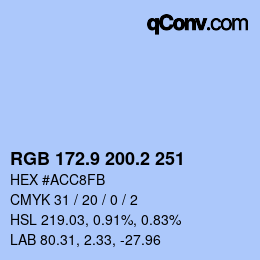 Color code: RGB 172.9 200.2 251 | qconv.com