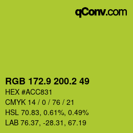 カラーコード: RGB 172.9 200.2 49 | qconv.com