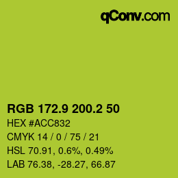 カラーコード: RGB 172.9 200.2 50 | qconv.com