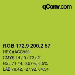 カラーコード: RGB 172.9 200.2 57 | qconv.com