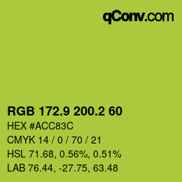 カラーコード: RGB 172.9 200.2 60 | qconv.com