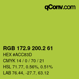 カラーコード: RGB 172.9 200.2 61 | qconv.com