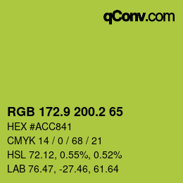 カラーコード: RGB 172.9 200.2 65 | qconv.com