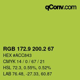 カラーコード: RGB 172.9 200.2 67 | qconv.com